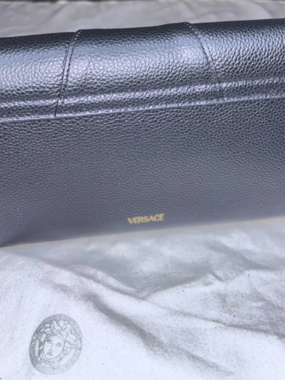 NWT Versace Virtus Black Leather Wallet on Chain 🖤✨
